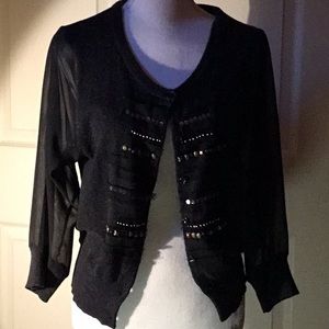 BKE Buckle cardigan.  Unusual multimedia